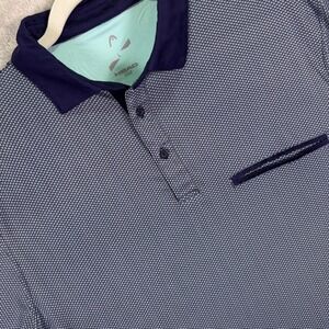 NWT Head Mens Golf Polo Sz Large Blue Ocean Geometric Performance Shirt 1016